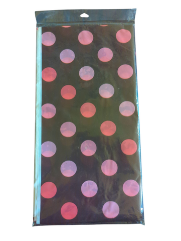 Pink and Hot Chocolate Polka Dot Birthday Tablecover
