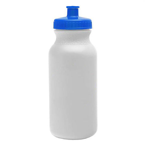 White Bike Water Bottles - 20 ounce - Choose Your Cap Color