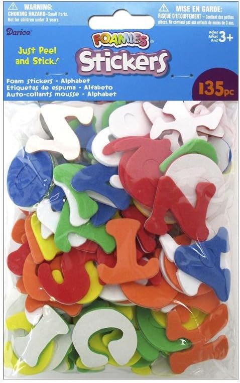 Assorted Colors Foamies Alphabet Stickers