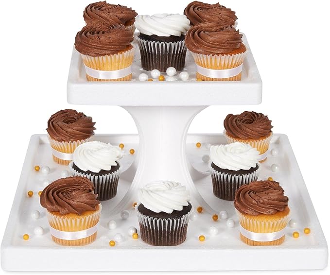 2 Tier Treat Tree Styrofoam Square Cupcake Stand