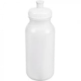 White Bike Water Bottles - 20 ounce - Choose Your Cap Color