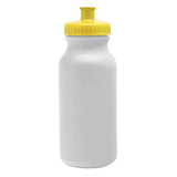White Bike Water Bottles - 20 ounce - Choose Your Cap Color
