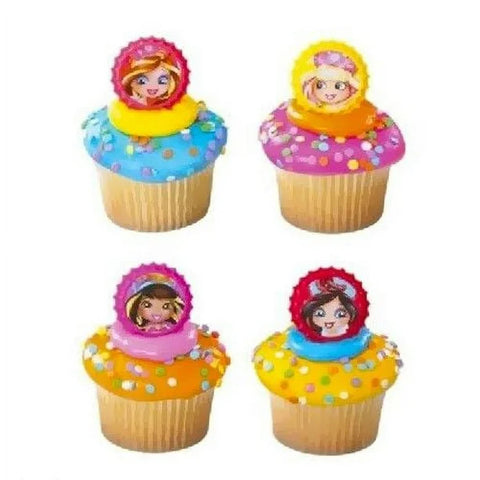8 Yummi-Land Bottle Cap Cupcake Topper Rings