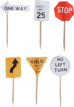 Paper Traffic Signs Toothpicks