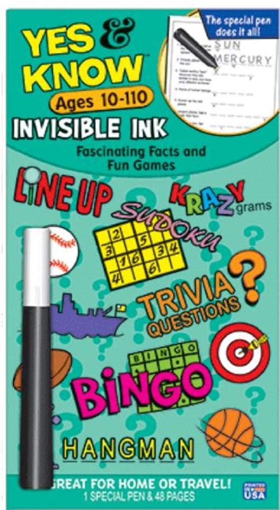 Yes & Know Invisible Ink Game Book Ages 10-110