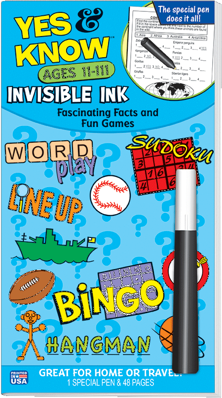 Yes & Know Invisible Ink Game Book Ages 11-111