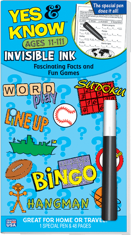 Yes & Know Invisible Ink Game Book Ages 11-111