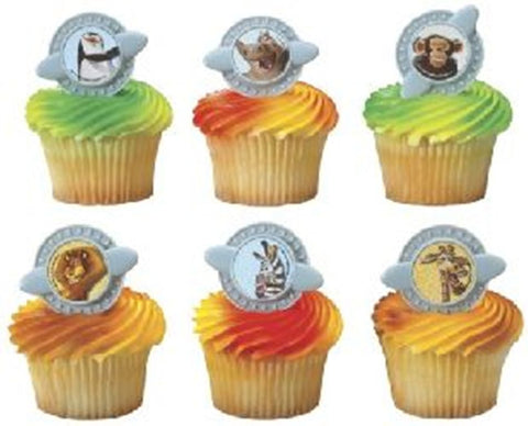 12 Madagascar Cupcake Rings