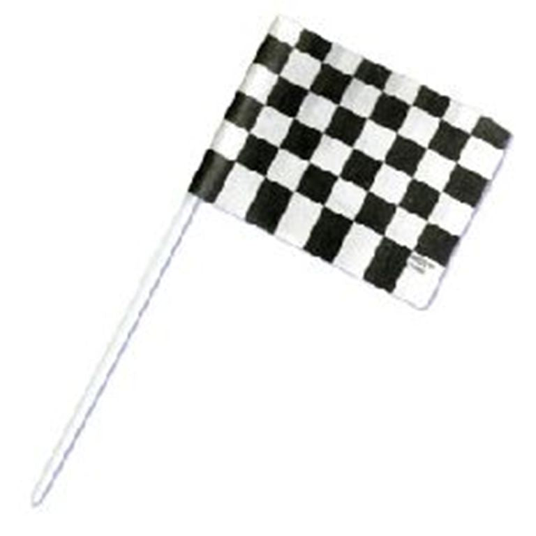 24 Checkered Flag Paper Cupcake Picks