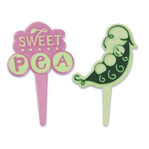 12 Sweet Pea Cupcake Picks