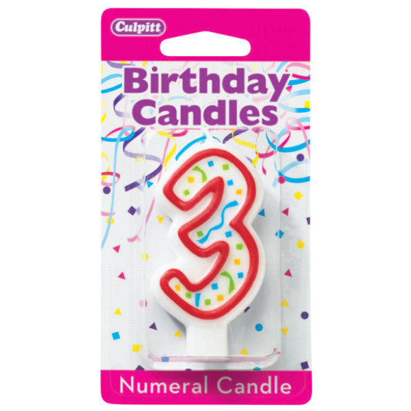 Numeral 3 Third Birthday Party Candle