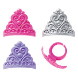 24 Queen Crown Tiara Cupcake Topper Rings