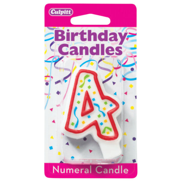 Numeral 4 Fourth Birthday Party Candle
