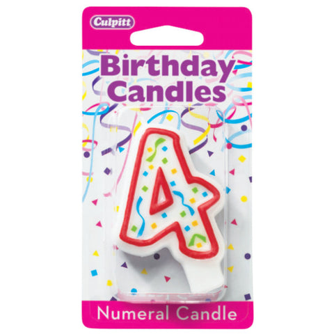 Numeral 4 Fourth Birthday Party Candle