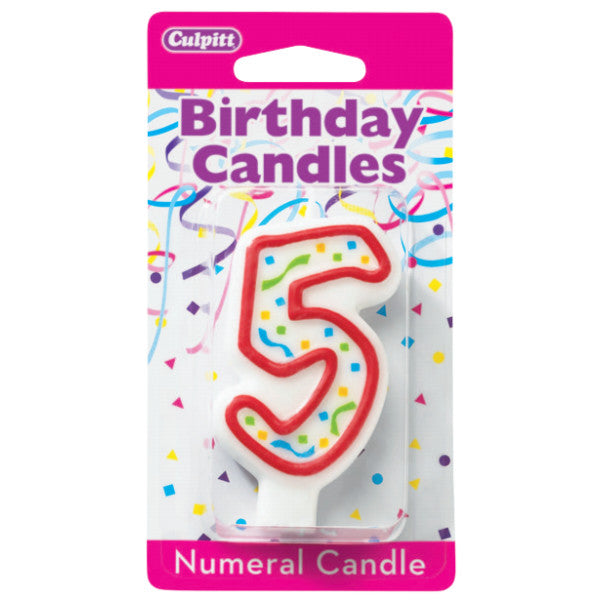 Numeral 5 Fifth Birthday Party Candle