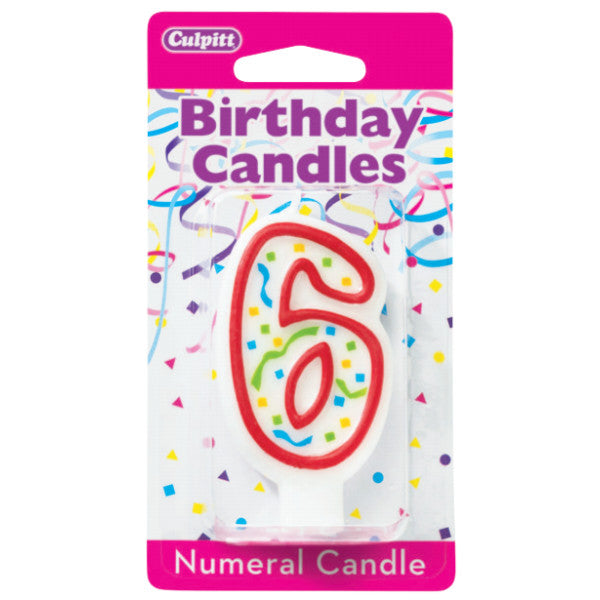 Numeral 6 Sixth Birthday Party Candle