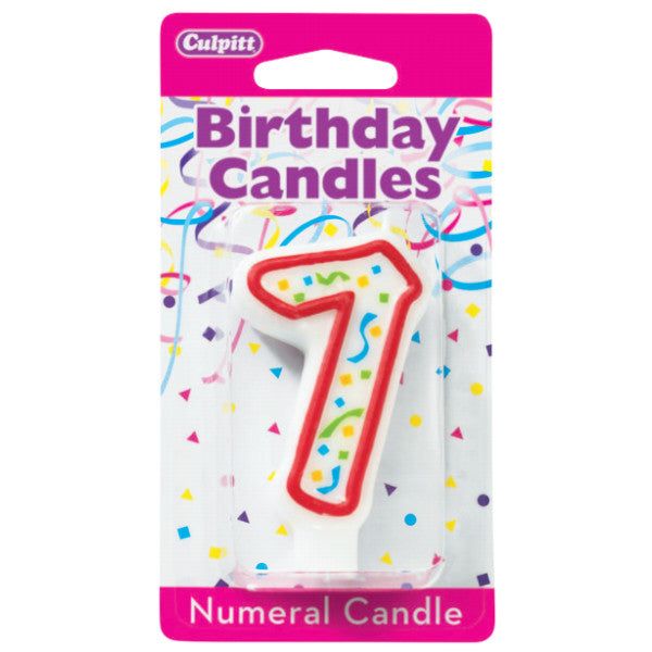 Numeral 7 Seventh Birthday Party Candle