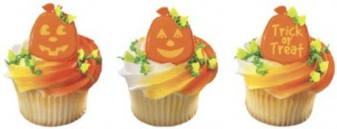 12 Pumpkin Faces Cupcake Rings