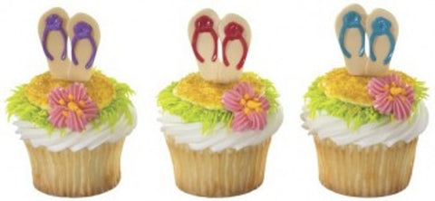 Summer Flip Flops Cupcake Picks - Set of 12