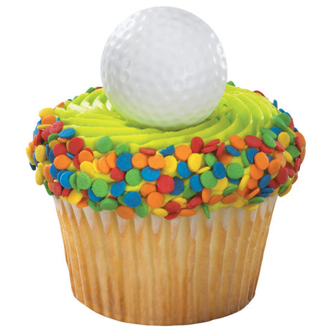 24 Golf Ball 2D Cupcake Rings