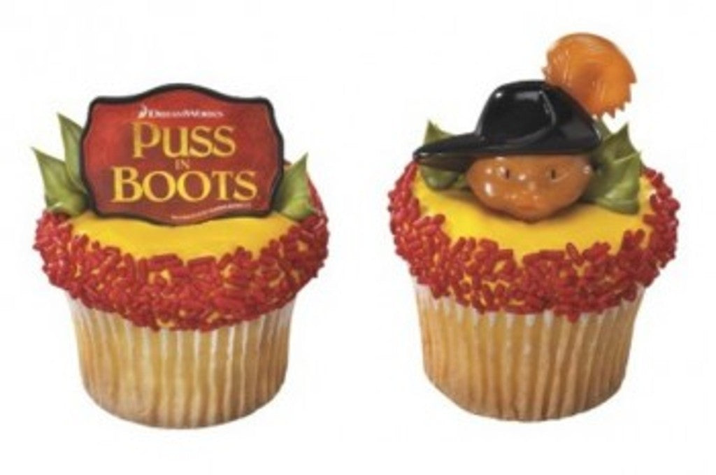 24 Puss in Boots Cupcake Rings