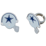 24 NFL Dallas Cowboys Football Helmet Cupcake Topper Rings