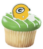 12 NFL Green Bay Packers Football Helmet Cupcake Rings