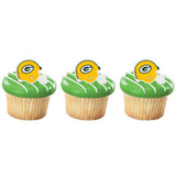 12 NFL Green Bay Packers Football Helmet Cupcake Rings
