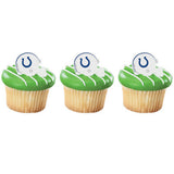 24 NFL Indianapolis Colts Football Helmet Cupcake Topper Rings