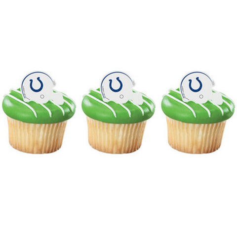 24 NFL Indianapolis Colts Football Helmet Cupcake Topper Rings