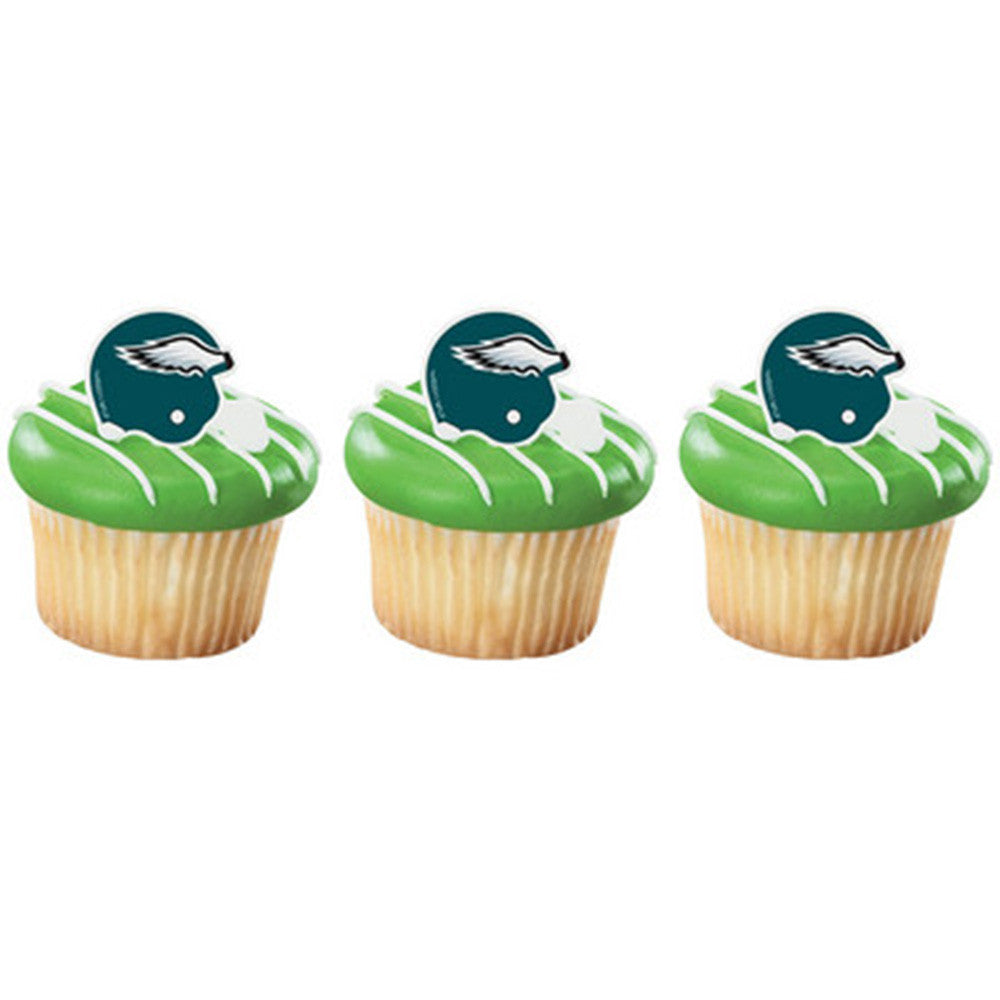24 NFL Seattle Seahawks Football Helmet Cupcake Topper Rings