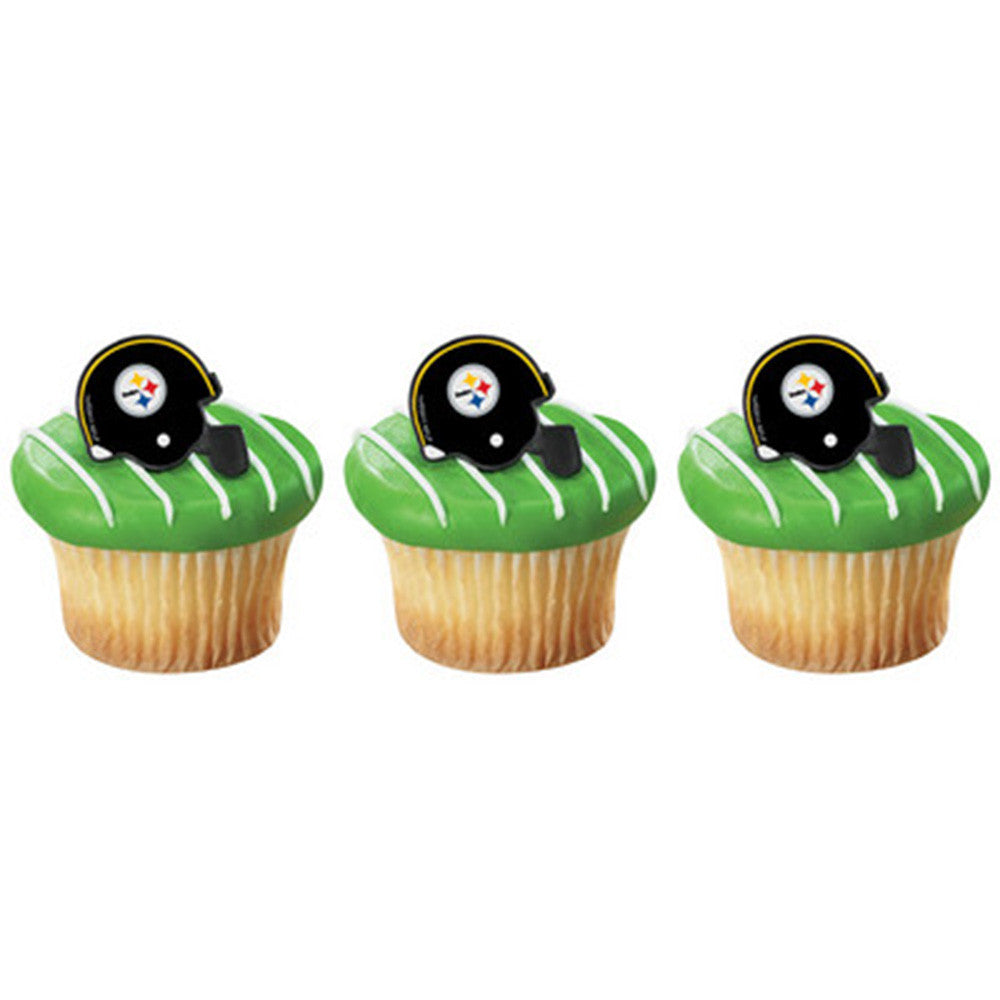 23 NFL Pittsburg Steelers Football Helmet Cupcake Topper Rings
