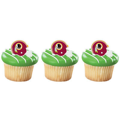 12 NFL Washington Red Skins Football Helmet Cupcake Rings