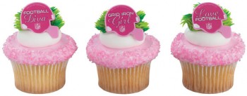 24 NFL Pink Helmet Cupcake Rings