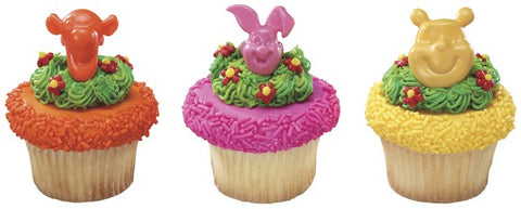 12 Winnie the Pooh, Tigger & Piglet Cupcake Rings