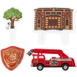 Fire Truck & Station Cake Topper