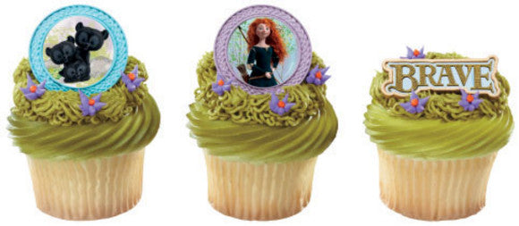 24 Disney Brave Merida and Cubs Cupcake Rings