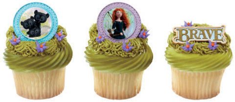 24 Disney Brave Merida and Cubs Cupcake Rings