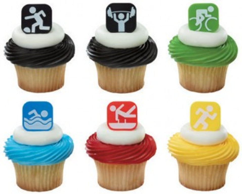 24 Olympic Sports Icon Cupcake Rings