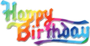 Happy Birthday Rainbow Plaque Cake Pick or Topper