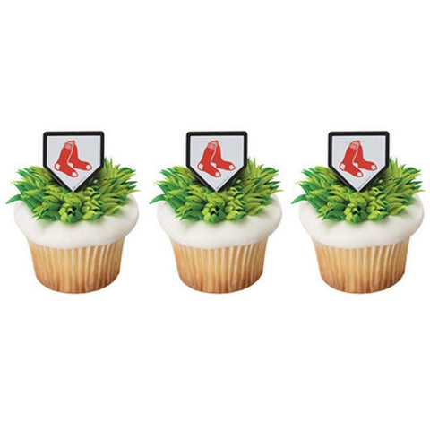 24 MLB Boston Red Sox Cupcake Topper Rings