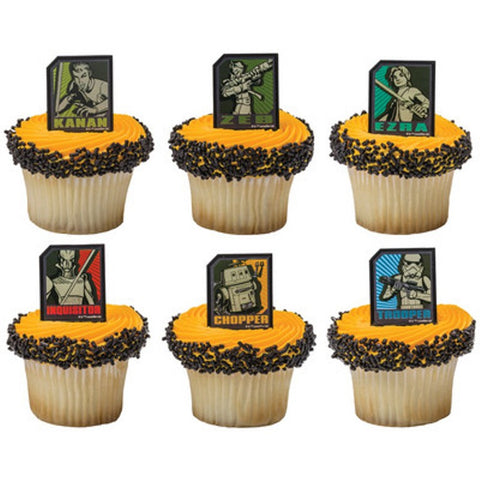 24 Star Wars Rebels Regiment Cupcake Topper Rings