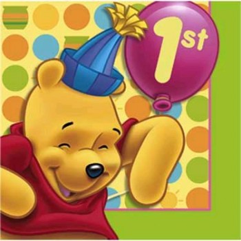 Winnie the Pooh Baby Pooh's 1st Birthday Beverage Napkins
