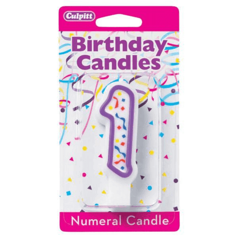 Numeral 1 Party Candle - Purple