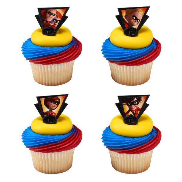 24 Disney Incredibles 2 Dynamic Family Cupcake Topper Rings