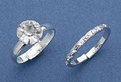 12 Diamond Ring & Wedding Band Cake & Cupcake Toppers