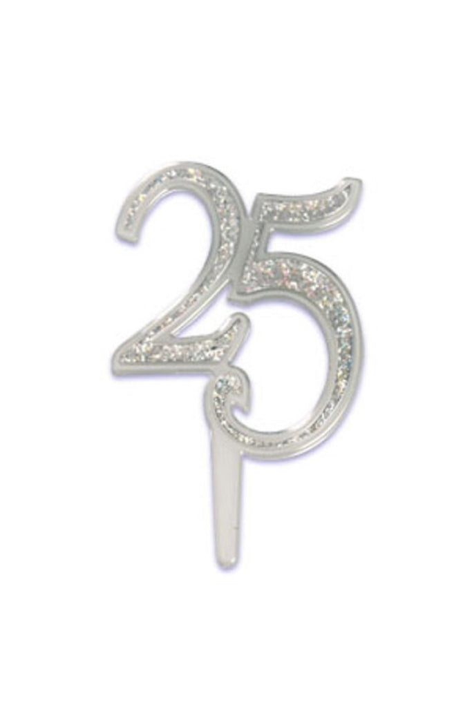 36 Silver 25th Anniversary Cupcake Topper Picks