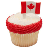 24 Canadian Flag Cupcake Picks