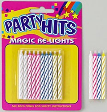 Magic Relight Multi-Colored Skinny Candles