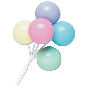 2 Pastel Balloon Cluster Cake & Cupcake Picks